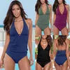 Kobiety Sporty Plain Tankini Zestaw Backless Padded Swimsuit Swimwear Swimwear Beach Kąpiel Bikini Sexy 210621