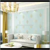 Décor Gardenroll Wallpaper Точная тиснение гостиной спальня 3D простой европейский стиль не тканый дом украшения U134 Обои Drop