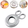 Pratiche forbici per uova in metallo Egg Topper Cutter Apri conchiglia Acciaio inossidabile Uovo crudo bollito Aperto Utensili da cucina creativi Set DHL