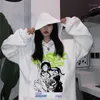 Mäns Hoodies Sweatshirts Y2K Print Långärmad Pullovers Oversized Harajuku Hoodie Plus Storlek Vinter Kläder Sweatshirt Kvinnor Koreansk stil