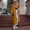 INS fashion autumn winter sweaters solid black white hooded long cardigan sweater knitwear 210520