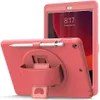 3 In 1 Hybrid Stand Case Heavy Duty Shockproof Cover Handriem voor iPad Mini 4 5 Pro 9.7 Air 2 iPad10.2 10.9 Air4 Samsung Tab S7 11 "T870 T875 12.4" T970 10.4 "T500