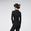 2024 Lululemeni dames sportkleding ritssluiting snel droge sportjack uit het kader van yoga gym professionele polyester sneeuwloopkleding kgi668