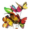 3D Butterfly With stick Planter Decor Fashion Decorations PVC removable butterflies High Quality Colorful Garden Yard Decoration FHL169