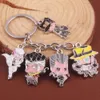 10PCanime Jojo Bizarre Äventyr Keychain Kujo JoTaro Kira Yoshikage Caesar Metal Figur Pendent KeyRing för Fans Collection Gift