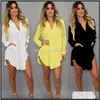 Abiti Abbigliamento da donna Estate Sexy scollo a V Short Beach Chiffon Bianco Mini abito casual allentato T Shirt Plus Size Donna Clothi