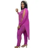 Femmes Fashion Deux Pieces Pantalons Ensembles à manches longues Crystal Crystal Veste Perles de perles de cristal et Pantalon maigre Plus Taille Taille Femmes African Femmes Set costumes Jn1