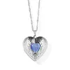 Pendant Necklaces 1pc Tiny Heart Po Frame Necklace Love Charms Floating Locket Women Men Fashion Memorial Jewelry