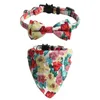 Vintage Wzór Pet Collar Triangle Scarf Bowknot Zwierzęta Obroża Bib Teddy Corgi Bulldog Szczeniaki Smycze Dostawy