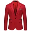 Abiti da uomo Blazer Fashion One Button Button Risvolto Casual Men Blazer Manica Lunga Decorativa Pocket Suit Cappotto Abbigliamento da lavoro Abbigliamento 4XL