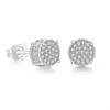 Stud Hip Hop heren oorbellen zirkoon electroplating round groothandel S925 verzilverde luxe mode feest sieraden