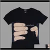 T-shirts S Apparel Drop Delivery 2021 Moda Roupas Masculinas O-Neck Camisas de Manga Curta 3D Mão Grande Camiseta Masculina Camisetas Tops Camisetas Para Homem Xy