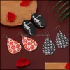 Dangle Kroonluchter Oorbellen Sieraden Halloween Punk Dubbelzijdig Lederen Voor Vrouwen Skelet Hyperbolic Drop Earring Party Mode Gift Deliv