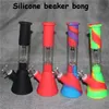 Siliconen Bongs Hookah kleurrijke glazen waterpijpolie roken ritstigs recht recht met 14 mm Glas Bowl