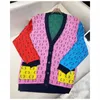 Camisolas femininas de malha Casual Marca Cardigan Roupas Femininas Malha Multicolor Feminino Camisola de Manga Longa