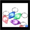 Voorkeur evenement feestelijke feestbenodigdheden home tuin drop levering 2021 mini fakkel sleutelhanger ring ring pk sleutelhanging witte lichten, UV -licht, LED -lampen, ton