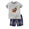Fashion Boys Clothes Suit Summer T-Shirts + Shorts Pants 2PCS Sets Children Outfits Cotton Sets Tops Soft 0-2 Year Kid Jumpsuits 210413