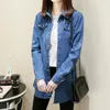 Design Femme Shirt Denim Femme Chemise Spring Ladies Casual Long Long Man Sheeve Bleu Shirts Femme Blouses Moue mince Camisa VÉTÉM