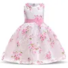 2021 été bébé fille robe élégante enfants robes pour filles enfants vêtements fleur princesse robe de soirée de mariage robe Q0716