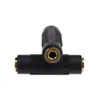 Zwart Audio Adapter Connector 3.5mm Female naar 3.5 mm Female Stereo Jack Koppeling Vernikkeld Extender Converter