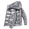 Зимние мужские пальто куртка глянцевая пара теплые повседневные осенние стенд воротник сгущает зимний парку мужской с капюшоном вниз куртка корейский 2020 г1115