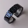 الفولاذ المقاوم للصدأ watchband الأزرق الداكن مصقول غير لامع ماتي المعادن ووتش حزام الملحقات 20MM 22MM لسامسونج جير غالاكسي