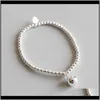 Perles Brins Bijoux Chic 925 Sterling Sier M Chaîne Ronde Strand Bracelets Femmes 8Mm Perles Charmes Bracelet Élastique Cadeaux De Mariage Drop Deli