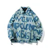 Mäns Jackor Ungdomligt Mode Tryck Baseball Jacka Män Par Unisex Varsity College Bomber Male Hip Hop Streetwear Coats Oversize