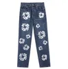 Jeans da uomo Kapok stampato High Street Gamba dritta Pantaloni larghi da uomo in denim Pantaloni casual Jean Hip Hop