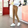 Skinny Corduroy Pants Capris för kvinnor med hög midja i Office Pleated Vintage Pencil Pants Kvinnliga byxor plus storlek 26 40 210412