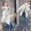 Women Winter Short Jacket Mujer Hooded Parkas Coat Loose Parka Fur Collar Cotton Padded Jackets 210430