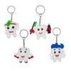 9pcs Zähne Keyrings Crafts Zahnarzt Anhänger süße kreative Schlüsselbund Geschenk für Ihre Zähne Kieselgel Cartoon H0915