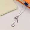 Women Men Classic Letter Lock Necklace With Box Fashion Exquisite Pendant Nacklaces Gift Personality Couples Iced Elegant Jewelry