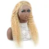 Ishow 13*4 Transparent Lace Front Wig Brazilian Body Wave Human Hair Wigs Blonde Color 613 Peruvian Straight 10-30inch for Women All Ages Loose Deep