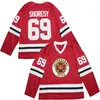 Moive Ice Hockey TV Series Letterkenny Irlandês Jersey 69 Shoresy Jerseys Verão Christmas College Bordado Equipe Stitched Red Alta Qualidade