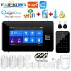 TuyaSmart Wifi GSM System Burglar Alarm Temperature Humidity Wireless Wired Touchpad Fingerprint Alexa Google Home