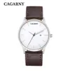 Cagarny – montre à Quartz pour hommes, étanche, Date, mode Business, bracelet en cuir, luxe, mouvement japonais, cloche Relog