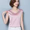 Top Women Summer O Neck Chiffon Vest Ärmlös Casual Blusas Silk Patchwork T Shirt Bottom Camisole 2022 Vit Kvinnors T-shirt