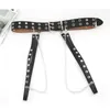 Belts Adjustable Double/Single Row Hole Eyelet Waistband Fashion Women Punk Chain Belt Decorative JK