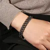 13mm Hip Hop Miami Curb Bracciali a catena cubani Bracciale con strass ghiacciato nero Uomo CZ Bling DJ Rapper Gioielli da uomo Intero Ch271Q