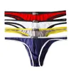 Underbyxor 4 st / pack män underkläder sexiga thongs trosor g-sträng low-rise bikini briefs herrar underkläder du konvexa påse shorts