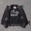 Motorrad Echtlederjacke für Herren Stil Bikerjacken Slim Rindsleder Frühlingsmantel Herren 211008