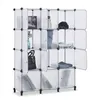 2022 Shoe Holders Opbergdozen 12 Cube Organizer met Deuren, Kubussen Draagbare Kastkast Garderobe Arloire DIY Modulaire kastplanken voor kleding Boeken Schoenen Speelgoed