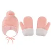 6 färger baby kid vinter varm hatt handskar fast färg tjock sammet beanie virkning söta hattar nyfödda mössa barn barn moderskap 031278818