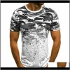 Heren T-shirts Kleding Heren Gym Casual Zomer Slanke Fit Korte Mouw Muscle Tees Tops Mode O Neck Cotton Camouflage Print B Nijwh