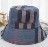 5Color Bucket Hat Wide Brim Hatts Suede Fabric Fashion Stripe Brand Designer Women Nylon Autumn Spring Foldbar Fisherman Sun Cap T5124306