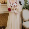 Spring Autumn Casual Women Dress Slim Patchwork Hand Painted Long Sleeve Square Collar Mid-Calf Fit And Flare Ladies Y618 Dresses