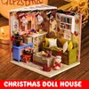 Iieciereate DIY Doll House House Ręcznie zgromadzony edukacyjny zabawka sztuka dom świąteczny Prezent Kreatywny prezent urodzinowy z osłoną kurzu i meble