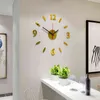 明るいDIYの壁時計リビングルームモダンなミニマリストミュートクリエイティブテーブルホームデコレーションアクリルステッカー211110
