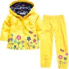 Clothing Set Autumn Flower Pattern Kids Clothes Girls Clothes Sets Raincoat +Pant 2Pcs Casual Suit Children's Clothes 211021